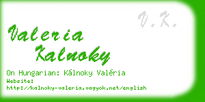 valeria kalnoky business card