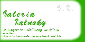 valeria kalnoky business card